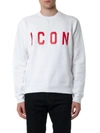 DSQUARED2 WHITE ICON COTTON SWEATSHIRT,10997469