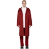 VALENTINO VALENTINO RED PLEATED PARKA