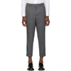 AMI ALEXANDRE MATTIUSSI AMI ALEXANDRE MATTIUSSI BLACK AND GREY PLEATED CARROT TROUSERS