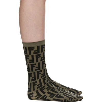 Fendi Ff Motif Print Socks - 棕色 In F0qe1 Brown