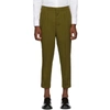 AMI ALEXANDRE MATTIUSSI AMI ALEXANDRE MATTIUSSI GREEN PLEATED TROUSERS