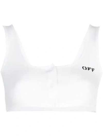 Off-white White Women's Cropped Ribbed Tank Top