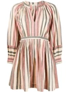 ULLA JOHNSON ULLA JOHNSON SHORT STRIPED DRESS - 粉色