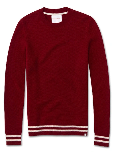 Derek Rose Men's Cashmere Sweater Felix 2 Pure Cashmere Red