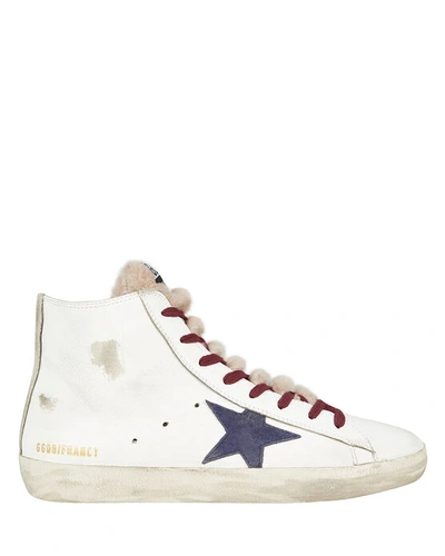 Golden Goose Francy Sneakers In White/navy Star/fur