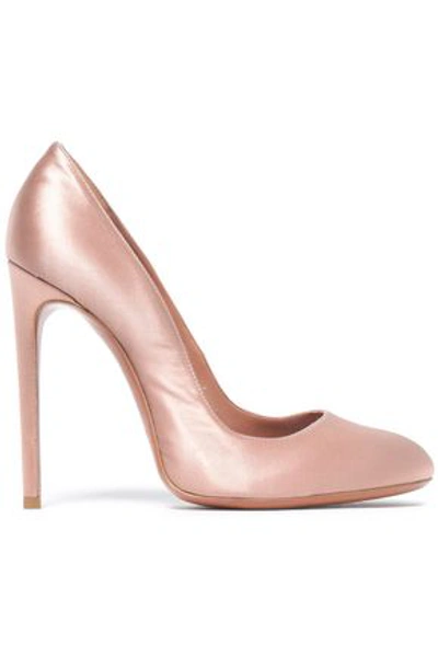 Alaïa Satin Pumps In Antique Rose