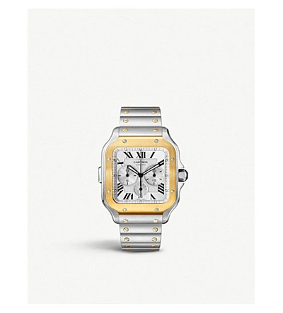 Cartier Crw2sa0008 Santos De  Stainless Steel Chronograph Watch In Gold