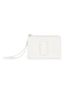 Marc Jacobs The Snapshot Dtm Zip Coated Leather Card Case In Moon White