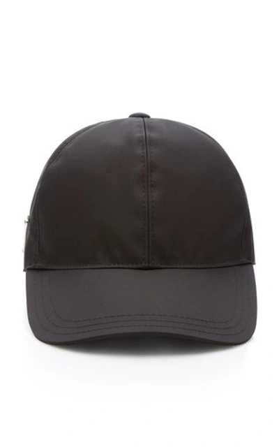 Prada Nylon Baseball Cap In Black