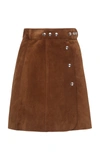 PRADA STUDDED SUEDE MINI SKIRT,769077