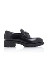 PRADA LEATHER PLATFORM LOAFERS,769001