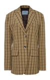 Prada Checked Wool Blazer In Multi