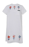 PRADA WOMEN'S EMBROIDERED COTTON MINI T-SHIRT DRESS,769059