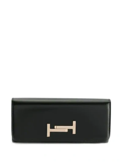 Tod's Flapped Continental Wallet In Black