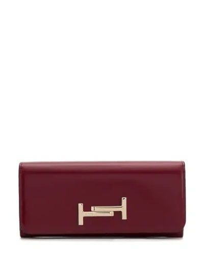 Tod's Logo Plaque Purse In Red