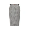 Altuzarra Bolan Leather-trimmed Prince Of Wales Checked Wool-blend Skirt In Black