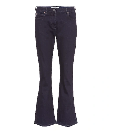Valentino Vlogo Flared Cropped Denim Jeans - 蓝色 In Blue