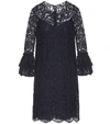 Valentino Cotton-blend Corded Lace Dress In Blue