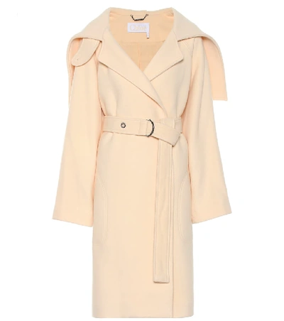 Chloé Cape-style Belted Coat In Neutrals