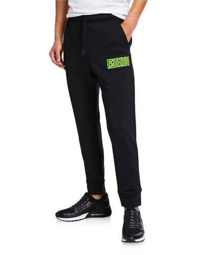 Fendi Men's Sweatpants W/ Logo Mesh In Black