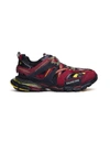 Balenciaga 50mm Track Mesh Running Sneakers In Burgundy
