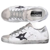 GOLDEN GOOSE LOW-TOP SNEAKERS SUPERSTAR CALFSKIN LOGO BLACK WHITE