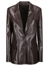 1972 Desa Leather Classic Blazer In Brown