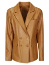 1972 Desa Leather Double-breasted Blazer