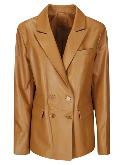 1972 DESA LEATHER DOUBLE-BREASTED BLAZER