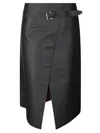 1972 Desa Leather Reversible Skirt Wallet In Black