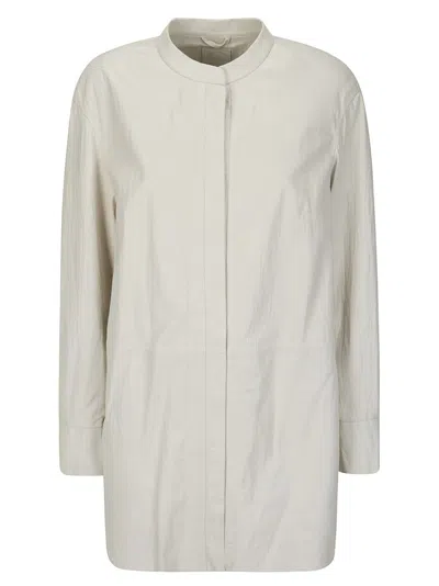1972 Desa Leather Shirt Jacket 1972 Dessa Beige In White