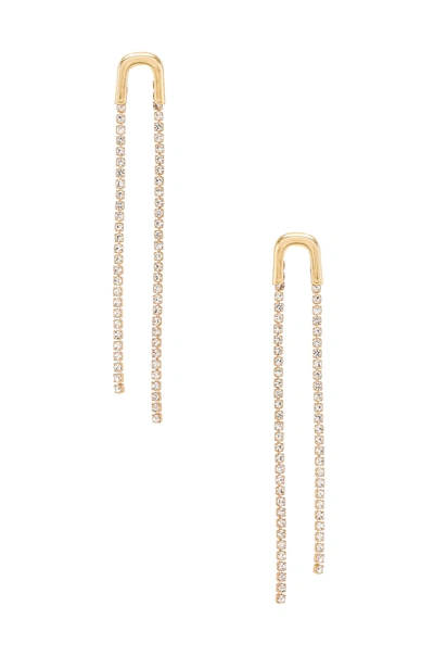 Ettika Double Crystal Chain Drop Earrings In Gold