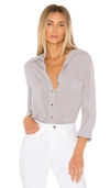L AGENCE L'AGENCE RYAN 3/4 SLEEVE BLOUSE IN PEARL GREY,LAGR-WS201