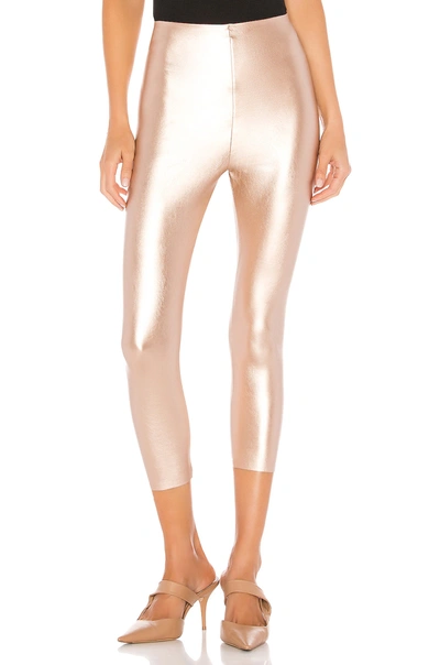 Commando Perfect Control Faux Leather Capri In Rose Gold