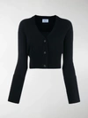 PRADA CROPPED RIB SLEEVE CARDIGAN,P25G73S1921UXD14186736