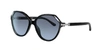 Tory Burch 57mm Polygon Inlaid Sunglasses In Grey Blue Gradient