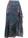 ULLA JOHNSON ULLA JOHNSON PRINTED AILIE SKIRT - 蓝色