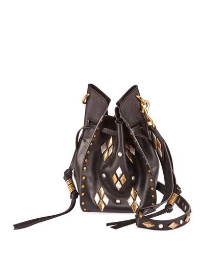 Isabel Marant Radja Embellished Leather Bucket Bag In Brown