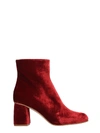 RED VALENTINO HIGH HEELS ANKLE BOOTS IN BORDEAUX VELVET,10997579