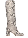 Red Valentino Snakeskin-effect Rock Color Leather Boots In Grey