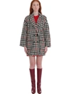 RED VALENTINO COAT IN WHITE WOOL,10997543