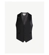 ALEXANDER MCQUEEN HARNESS-EMBELLISHED WOOL-CREPE AND SATIN WAISTCOAT