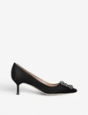 Manolo Blahnik Hangisi 90 Black Satin Pumps In Black