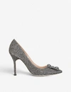 MANOLO BLAHNIK MANOLO BLAHNIK WOMENS SILVER COM HANGISI 105 NOTTURNO SWAROVSKI CRYSTAL-EMBELLISHED COURTS,71907543