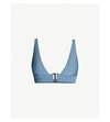 TED BAKER CLASP-FRONT TRIANGLE BIKINI TOP