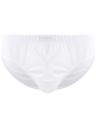 Ermenegildo Zegna Slip Mit Logo-patch - Weiss In White