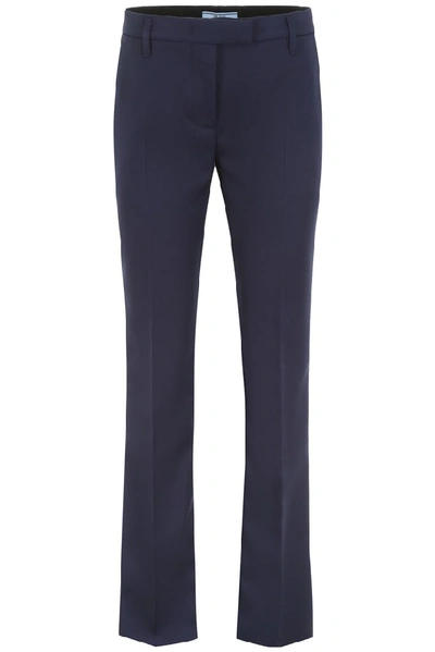 Prada Tailored Straight Trousers In Blue