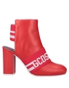 GCDS GCDS _WH, SABOT 01 WHITE WOMAN ANKLE BOOTS RED SIZE 6 LEATHER, TEXTILE FIBERS,11470257IQ 9