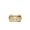 BURBERRY CRYSTAL DETAIL LAMBSKIN AND GOLD-PLATED CUFF