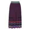 Kenzo Striped Rib-knit Midi Skirt In Purple